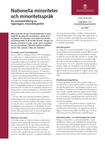 Faktablad om nationella minoriteter och minoritetsspråk 86.97 Kb PDF