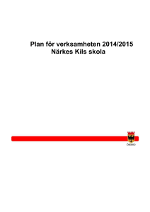 Plan för verksamheten 2014/2015 Närkes Kils skola
