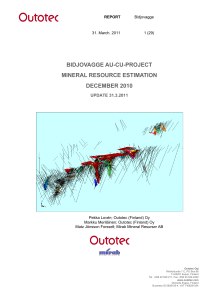 bidjovagge au-cu-project mineral resource estimation