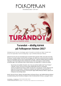 Folkoperan ger Puccinis storslagna opera Turandot