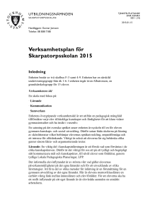 Verksamhetsplan för Skarpatorpsskolan 2015