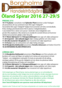 Öland Spirar 2016 27-29/5