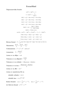 Formelblad - math.chalmers.se