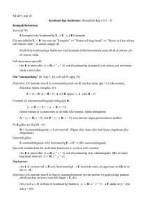 5B1493, lekt 10 Kontinuerliga funktioner (Rosenlicht kap 4 § 4 – 5