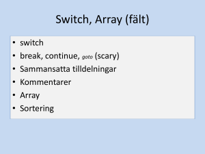 Switch, Array (fält)