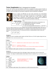 Tema: Exoplaneter(Del II, Omloppstid och