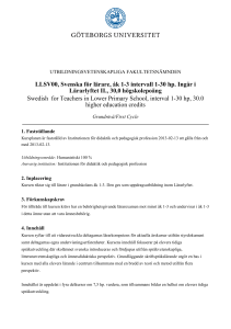LLSV00, Svenska för lärare, åk 1-3 intervall 1