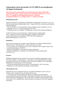 Läkemedelsverkets föreskrifter (LVFS 2009:9) om detaljhandel vid