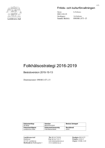 Folkhälsostrategi 2016-2019
