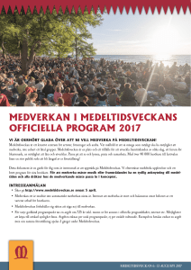 MEDVERKAN I MEDELTIDSVECKANS OFFICIELLA PROGRAM 2017