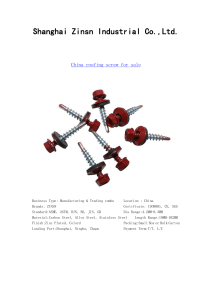 China Roofing Screw Distributor