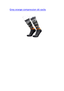 Grey orange compression ski socks