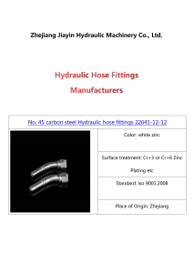 Hydraulic hose  Fittings