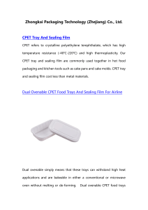 CPET Tray And Sealing Film