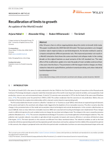 Recalibration of limits to growth An update of the