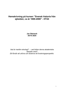 Maritim etnologi: Bidrag och forskningsperspektiv i svensk historia